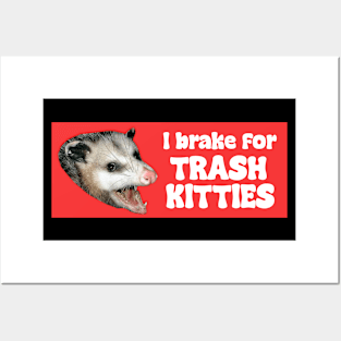 I brake for trash kitties Posters and Art